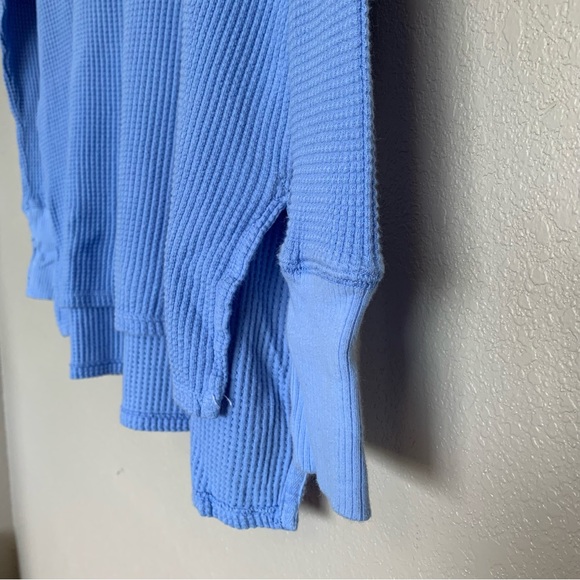 Aerie Offline XS Blue Oversized Takes Two To Tango Waffle Knit Top NWT - Picture 4 of 14